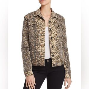 ATM Anthony Thomas Melill Leopard Cheetah Print Denim Jacket